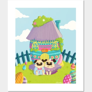 Easter Pug Posters and Art